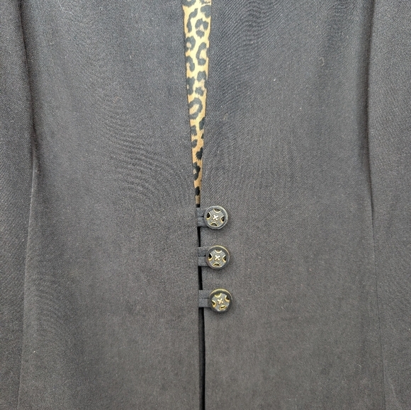 Vintage Women Sophisticate Plus Size 20 Women's Layered Black Leopard Dress - Picture 4 of 10